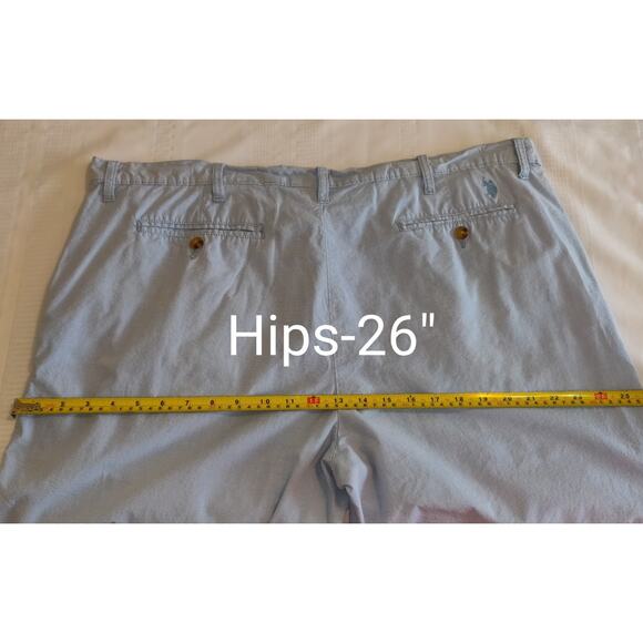 US POLO ASSN Men's Bermuda Golf Shorts Sz 42 Blue White Pinstripes 100% Cotton - Picture 15 of 16